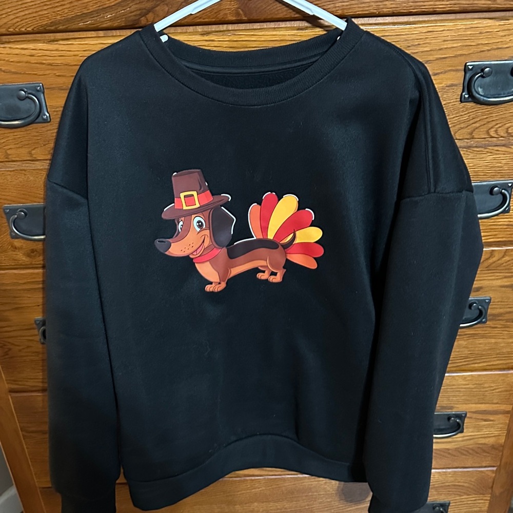 Black Thanksgiving Dachshund Sweatshirt